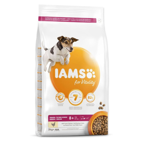 IAMS Dog Senior Small & Medium Chicken granule pre psov 1 kus, Hmotnosť balenia (g): 3 kg