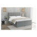 Sivá čalúnená dvojlôžková posteľ s úložným priestorom 140x200 cm Flip – Ropez