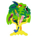mamido  Drevená stavebnica strom s papagájmi