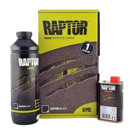 Raptor -  farebný tvrdý ochranný náter  - SET ral 9006 - biely hliník 1,05 l