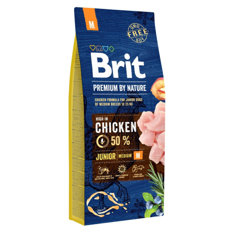 Brit Premium by Nature Dog Junior M Chicken - 15kg