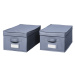 LIVARNO home Úložný box (box s vekom/modrý, 2 kusy)