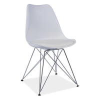 KONDELA Metal 2 New jedálenská stolička biela / chróm