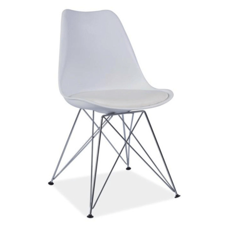 KONDELA Metal 2 New jedálenská stolička biela / chróm Tempo Kondela