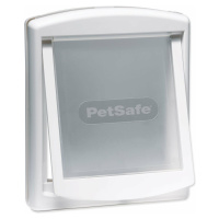 Dvierka PetSafe plastové s transparentným flapom biele, výrez 28,1x23,7cm