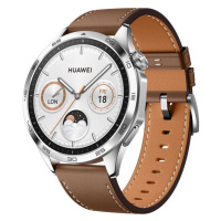 HUAWEI WATCH GT 4 46MM BROWN STRIEBORNA NEREZOVA OCEL S HNEDYM KOZENYM REMIENKOM 55020BGW