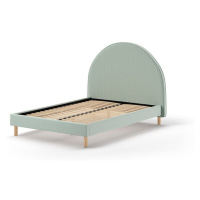 Zelená čalúnená jednolôžková posteľ s roštom 140x200 cm MOON – Vipack
