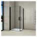 H K - Sprchovací kút BLACK SAFIR A2 90cm s dvoma jednokrídlovými dverami vrátane sprchovej vanič