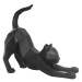 Matne čierna soška PT LIVING Origami Stretching Cat, výška 30,5 cm
