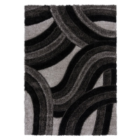 Kusový koberec Indulgence Velvet Carved Grey/Black - 120x170 cm Flair Rugs koberce