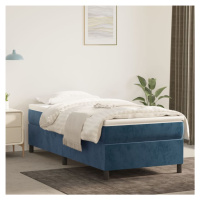 vidaXL Posteľný rám na boxspring tmavomodrý 100x200 cm zamat