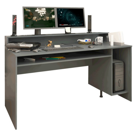 PC stôl/herný stôl, grafit, TEZRO NEW Tempo Kondela