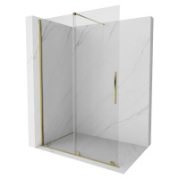 MEXEN/S - Velár posuvné sprchové dvere Walk-in 130, transparent, zlatá 871-130-000-03-50