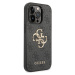 Guess PU 4G Metal Logo Zadný Kryt pre iPhone 15 Pro Grey