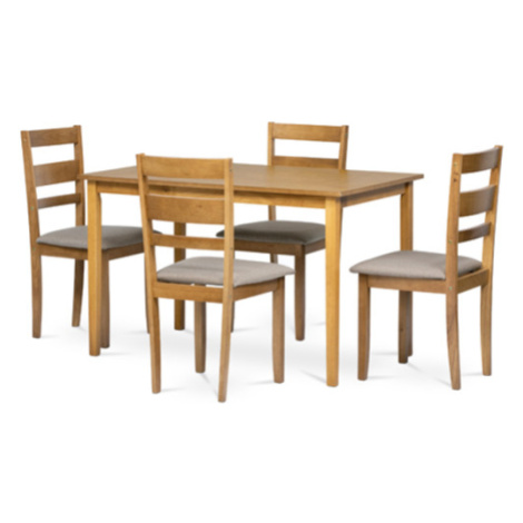 Jedálenský set so 4 stoličkami Autronic 120x75 cm hnedý masív AUT-6070 OAK