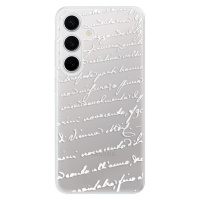 Odolné silikónové puzdro iSaprio - Handwriting 01 - white - Samsung Galaxy S24