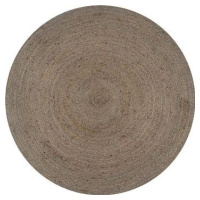 Ručne vyrobený koberec z juty okrúhly 90 cm sivý