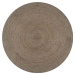Ručne vyrobený koberec z juty okrúhly 90 cm sivý