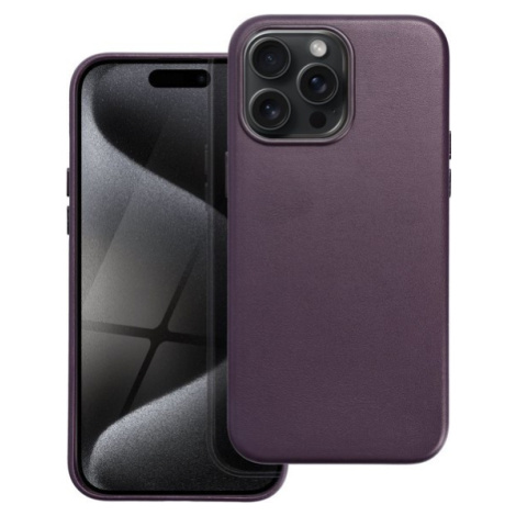 Leather Mag Cover Apple iPhone 16 Pro dark violet