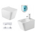 Mexen TEO Rimless wc misa závesná so sedátkom + bidet TEO, biela, 30850700+35855100