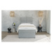 Svetlosivá čalúnená jednolôžková posteľ s úložným priestorom s roštom 90x200 cm Lena – Ropez