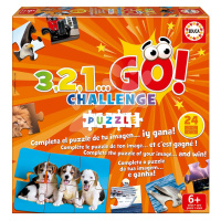 Spoločenská hra Puzzle 3,2,1... Go! Challenge Educa 24 obrázkov 144 dielov anglicky španielsky f