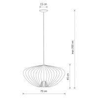 Závesné svetlo Pumpkin L, tmavosivá farba, Ø 70 cm, kov, GU10