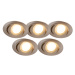 Sada 5 ks moderných oceľových zapustených bodových svietidiel vrátane LED 3-stupňovo stmievateľn