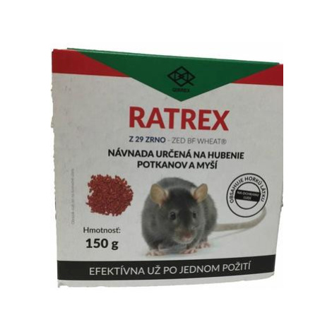 Ratrex Z zrnková návada určená na hubenie potkanov a myší 150g