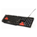 Red Fighter K1, klávesnice US, herní, podsvícená typ drátová (USB), černá, 3 barvy podsvícení
