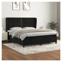 vidaXL Posteľný rám boxspring s matracom čierny 160x200 cm zamat