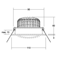 BRUMBERG Kerby-R LED svetlo, 3 000 K, čierna