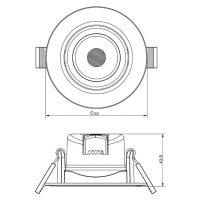 LED stropné svietidlo SMD-68-230V, 3000K, Ø8,5cm, čierne