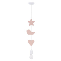 Bielo-ružové detské svietidlo s kovovým tienidlom Single - Candellux Lighting
