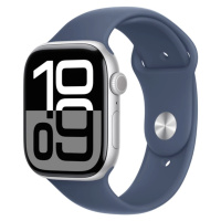 APPLE Watch Series 10 GPS + Cellular 42mm Silver Aluminium Case with Denim Sport Band - M/L