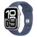 APPLE Watch Series 10 GPS + Cellular 42mm Silver Aluminium Case with Denim Sport Band - M/L