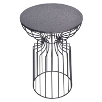 Estila Industriálny okrúhly príručný stolík Esme s dizajnovou podstavou z tvarovaných kovových t