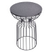 Estila Industriálny okrúhly príručný stolík Esme s dizajnovou podstavou z tvarovaných kovových t