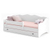 NABBI Elin detská posteľ s matracom a úložným priestorom 80x160 cm biela / sivá