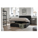 Čierna čalúnená dvojlôžková posteľ s úložným priestorom s roštom 140x200 cm Sleepy Luna – Miufor