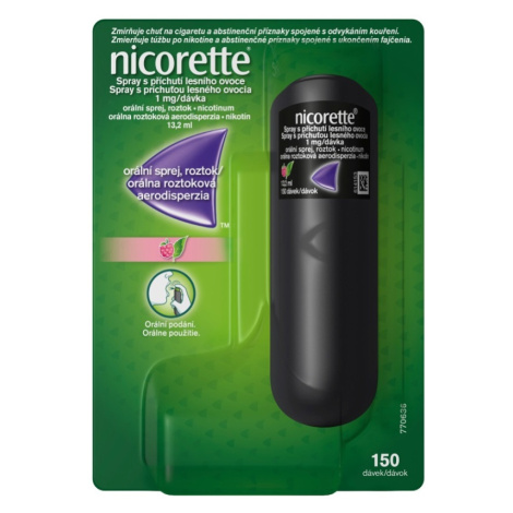 NICORETTE Spray 1 mg/dávka príchuť lesné ovocie orálna roztoková aerodisperzia 13,2 ml