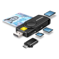 AXAGON CRE-SMP2A USB Smart card & SD/microSD/SIM card PocketReader