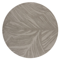 Kusový koberec Solace Lino Leaf Grey kruh - 160x160 (průměr) kruh cm Flair Rugs koberce