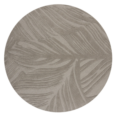 Kusový koberec Solace Lino Leaf Grey kruh - 160x160 (průměr) kruh cm Flair Rugs koberce