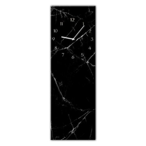 Nástenné hodiny Styler Glassclock Black Marble, 20 × 60 cm