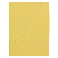 B.E.S. PETROVICE Plachta na posteľ Jersey česaná bavlna MAKO 160 × 200 cm, žltá