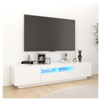 vidaXL TV skrinka s LED svetlami biela 180x35x40 cm