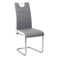 KONDELA Izma jedálenská stolička sivá / biela / chrómová