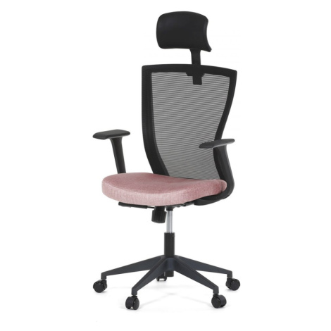 AUTRONIC KA-V328 PINK Kancelářská židle, černá MESH síťovina, růžová látka, houpací mechanismus,
