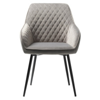 Sivá zamatová jedálenská stolička Unique Furniture Milton